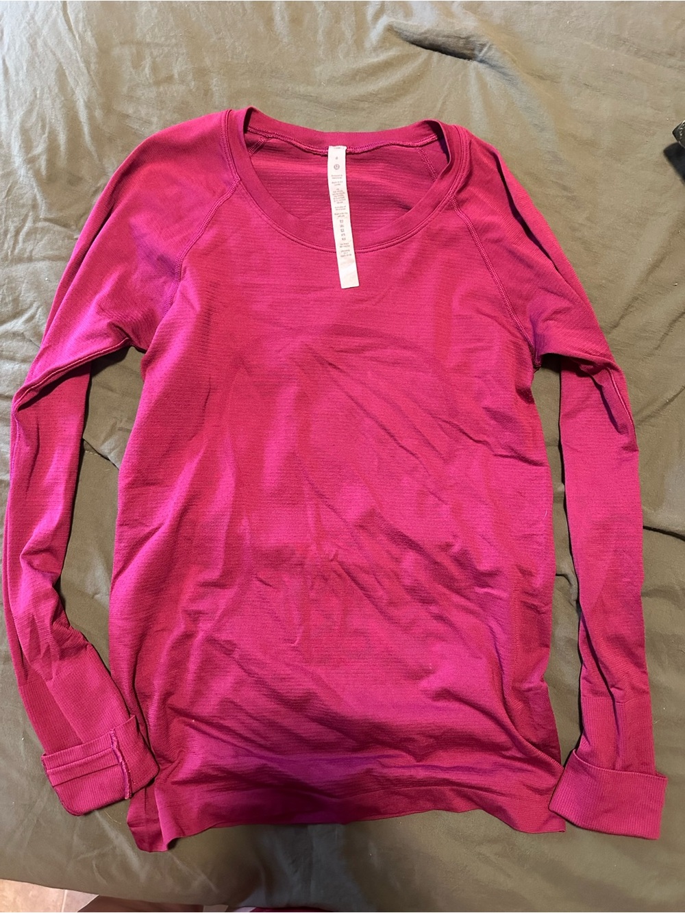 lululemon athletica Scoop Neck Long Sleeve Top - Fuchsia
